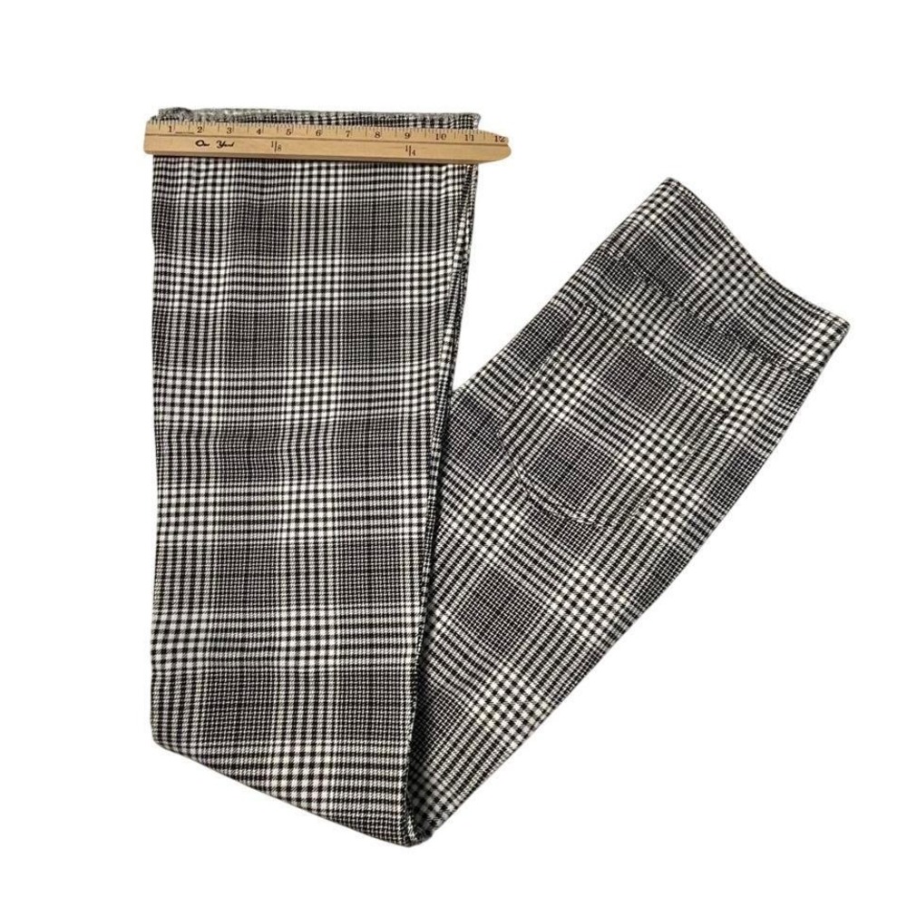 Teen Tinsel Town black and white plaid flare bottom fringe pants 13